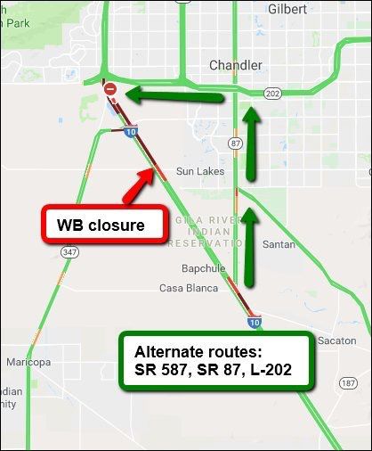 Crash on I-10 near Chandler